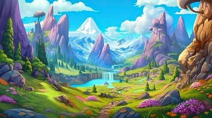 Wall Mural - abstract background mountains. dynamic abstract background with fluid shapes and patterns, adding de