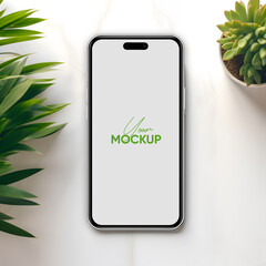 Aufkleber - High quality realistic high quality smartphone mockup with isolated background. Smart phone mockup collection. Device front view. 3D mobile phone with shadow on white background.