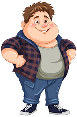 Sticker - Cute chubby boy cartoon character