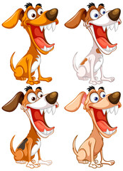 Sticker - Cute playful crazy dog cartoon