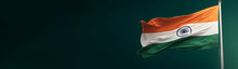Green Background With Indian Flag  - AI-Generated 