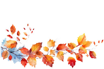 watercolor set vector illustration of autumn theme frame isolate on white background