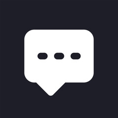 Poster - Typing message dark mode glyph ui icon. Chat conversation. User interface design. White silhouette symbol on black space. Solid pictogram for web, mobile. Vector isolated illustration