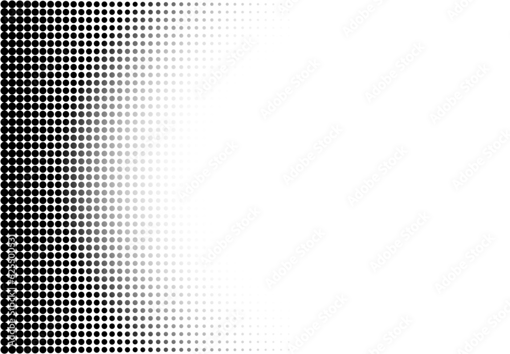Comic pop art radial gradient. Black and white dot pattern with ...