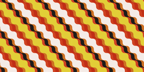Poster - Colorful wavy diagonals that alternate with white. Colorful background of diagonals that repeat and can be seamless.
