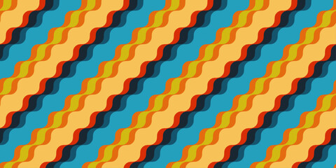 Aufkleber - Wavy and diagonal lines that follow one after the other. Vector striped pattern for seamless surfaces.
