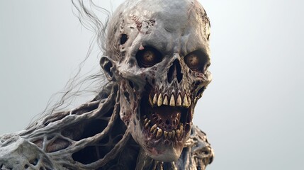 Fototapeta scary zombie monster, halloween, devil, generative ai