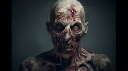 Fototapeta scary zombie monster, halloween, devil, generative ai