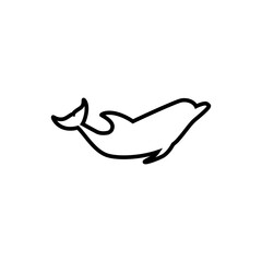 Wall Mural - dolphin icon vector. fish illustration sign. killer whale symbol. sea ​​life logo.