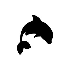 Wall Mural - Dolphin icon vector. Fish illustration sign. killer whale symbol. Sea ​​life logo.