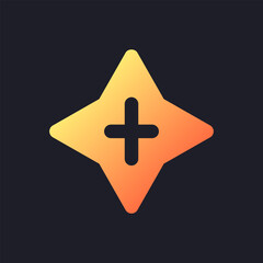 Sticker - Blink transition orange solid gradient ui icon for dark theme. Video editing option. Visual effect. Filled pixel perfect symbol on black space. Modern glyph pictogram for web. Isolated vector image