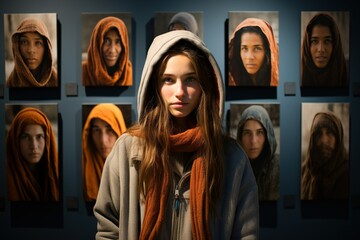 Poster - A Cultural Photography Exhibition Showcasing Stunning Images Capturing Cultural Moments Young women Generative AI