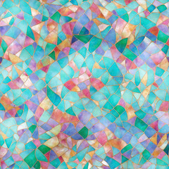 Mosaic tile bits and pieces in abstract colorful design illustration