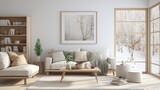 Fototapeta Panele - livingroom interior wall mock gray fabric