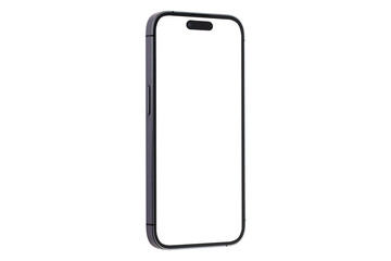 Smartphone with a blank screen on a white background. Smartphone mockup closeup isolated on white background.