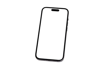 Smartphone with a blank screen on a white background. Smartphone mockup closeup isolated on white background.