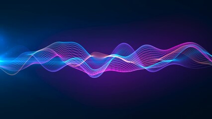 Wall Mural - abstract colorful futuristic wave lines animation background, 4k seamless loop backdrop video as technology corporate messages concept