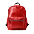 © Rawf8 - Backpack isolated on transparent background, PNG. Red color handbag for business and school