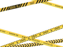 Yellow In A Black Strip Warning Fencing Tape