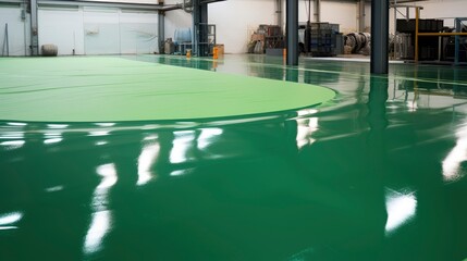 Wall Mural - Genarative AI floor with self-leveling epoxy resin in industrial