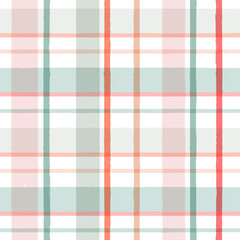 Gingham seamless pattern. Watercolor pastel lines texture for shirts, plaid, tablecloths, clothes, bedding, blankets, makeup wrapping paper. vector checkered summer girly print