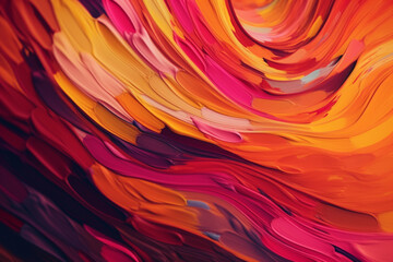 Wall Mural - abstract background with smooth lines in yellow, orange and red colors generative ai