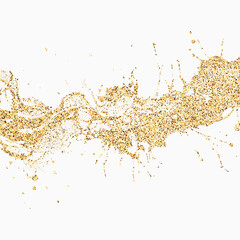 Wall Mural - scattered golden particles on a white background. festive background or design element.