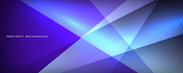 Wall Mural - 3D blue techno abstract background overlap layer on dark space with glowing polygon decoration. Modern graphic design element cutout style concept for banner, flyer, card, minimal cover, or brochure