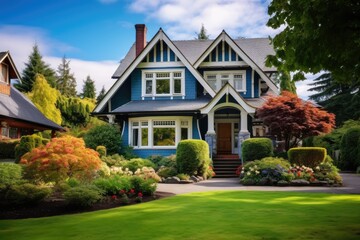 Canvas Print - Beautiful upscale home on a sunny day in Vancouver, Canada.