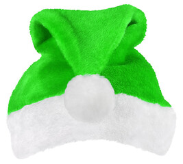Wall Mural - Santa Claus hat or Christmas green cap isolated on transparent background