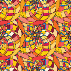 Poster - Seamless pattern with abstract broken colorful shapes