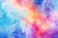 Abstract Watercolor Background. Digital Art Painting. Colorful Texture.