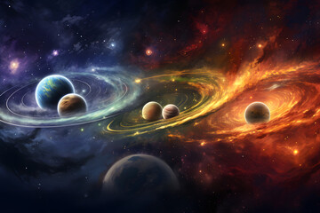 planets in space