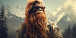 © JoelMasson - Hipster Bigfoot portrait dressed in clothing. Conceptual liberal Sasquatch disguised in human clothes.