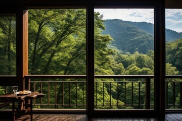 The stunning natural scenery can be admired from the houses balcony.