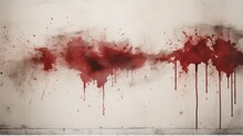Red Blood Splatter On A Grunge Wall Illustration