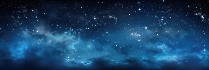 Wide blue nebula starry sky technology sci-fi background material