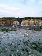 Wall Mural - Drone photo of cliff at Sotteville-sur-Mer , Normandy, France