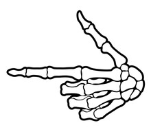 Skeleton Bone Pointing The Index Finger Hand Sign