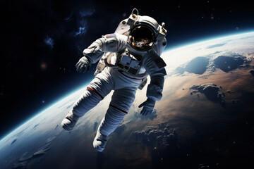 Wall Mural - astronaut over the planet. generative ai