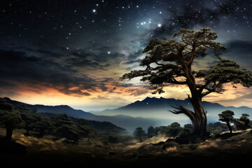 Wall Mural - milky way, view from the earth. generative ai