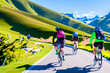 People biking and hiking in the valley