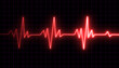 © Zen Z - The heartbeat. EKG monitoring in an emergency. Electrocardiogram, or ECG. End of the life-beat line.  bright heartbeat artwork in vector form. Illustration of neon heart beating. beat of a neon heart.