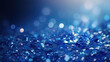 canvas print picture - Sapphire glitter bokeh background. Unfocused shimmer royal blue sparkle. Crystal droplets wallpaper