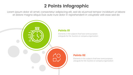 Poster - versus or compare and comparison concept for infographic template banner with big and small circle with two point list information vector