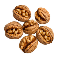 Poster - Walnuts kernel isolated on white background, Top view