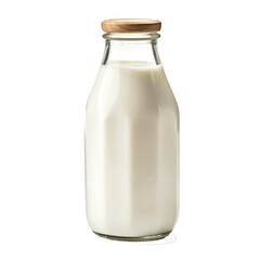 Poster - A bottle of rustic milk isolated on white background with clipping path