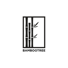 bamboo tree logo natural vector illustration