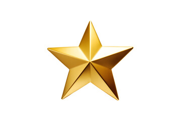 Wall Mural - golden five-pointed star on a transparent background. png file. generative ai