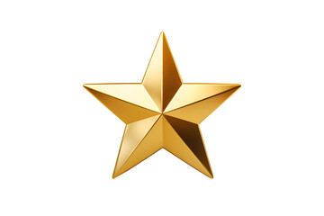 Wall Mural - golden five-pointed star on a transparent background. png file. generative ai